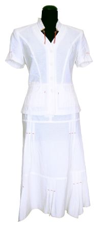 Женский костюм летний юбочный Бубвин 1209 белый